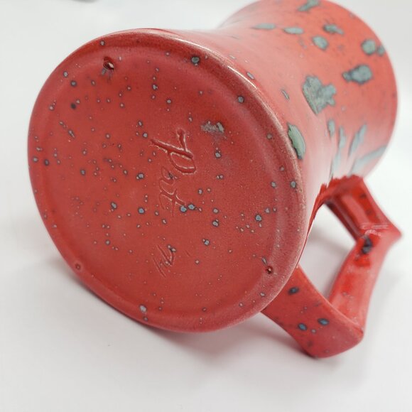 Vintage 70s Drip Glazed Mug Red - Picture 6 of 8